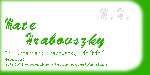 mate hrabovszky business card